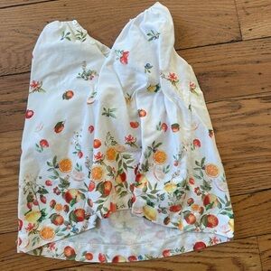 Zara White Sleeveless dress bay toddler with fruit